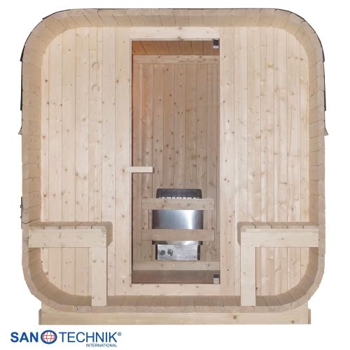 Sanotechnik GÖTEBORG Außensauna für 4 Personen Fasssauna Sauna 188,2x220x194 cm