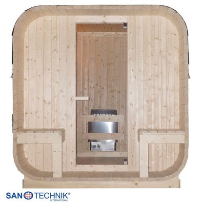 Sanotechnik GÖTEBORG Außensauna für 4 Personen Fasssauna Sauna 188,2x220x194 cm