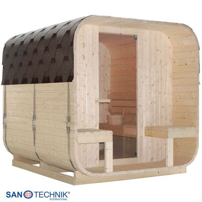 Sanotechnik GÖTEBORG Außensauna für 4 Personen Fasssauna Sauna 188,2x220x194 cm