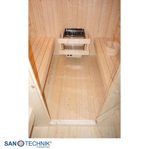 Sanotechnik GÖTEBORG Außensauna für 4 Personen Fasssauna Sauna 188,2x220x194 cm