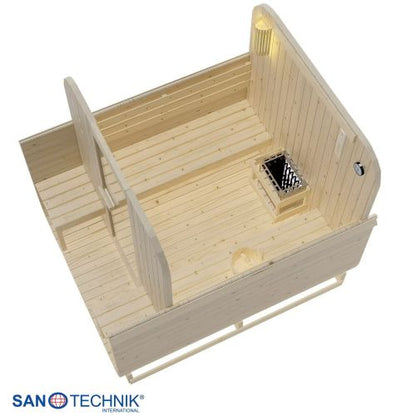 Sanotechnik GÖTEBORG Außensauna für 4 Personen Fasssauna Sauna 188,2x220x194 cm