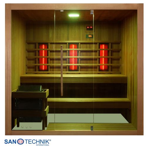 Sanotechnik KOTKA Sauna + Infrarotkabine für 4-5 Personen 200x150x190 cm THERMO-ESPENHOLZ