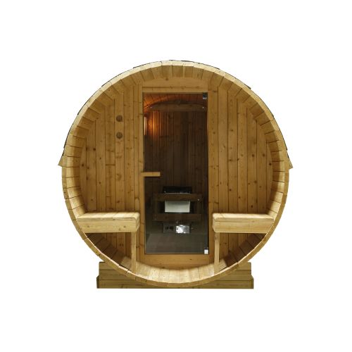 Sanotechnik BERGEN Fasssauna Außensauna Sauna für 4-6 P. 194,8x220x191,5 cm