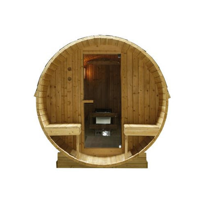 Sanotechnik BERGEN Fasssauna Außensauna Sauna für 4-6 P. 194,8x220x191,5 cm