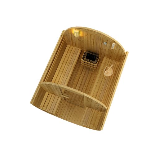Sanotechnik BERGEN Fasssauna Außensauna Sauna für 4-6 P. 194,8x220x191,5 cm