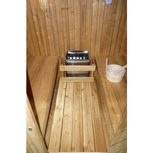 Sanotechnik BERGEN Fasssauna Außensauna Sauna für 4-6 P. 194,8x220x191,5 cm