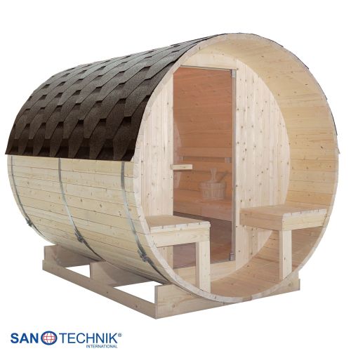 Sanotechnik BERGEN Außensauna für 4 Personen Fasssauna Sauna 189x220x191,5 cm