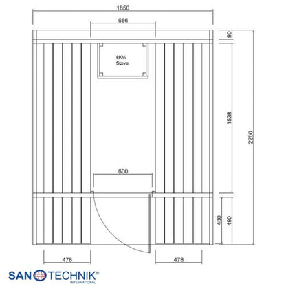 Sanotechnik BERGEN Außensauna für 4 Personen Fasssauna Sauna 189x220x191,5 cm