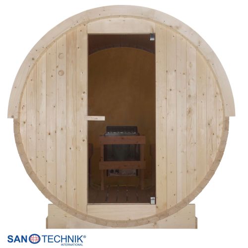 Sanotechnik NYBORG M Außensauna für 4 Personen Fasssauna Sauna 194,2x204,9x194,9 cm