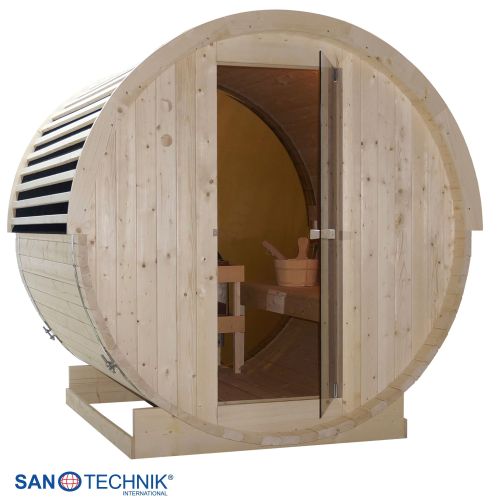 Sanotechnik NYBORG M Außensauna für 4 Personen Fasssauna Sauna 194,2x204,9x194,9 cm