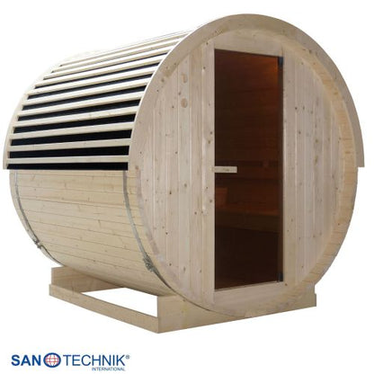 Sanotechnik NYBORG M Außensauna für 4 Personen Fasssauna Sauna 194,2x204,9x194,9 cm