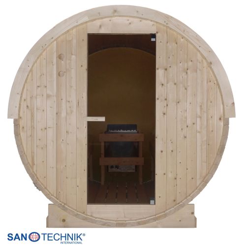 Sanotechnik NYBORG L Außensauna für 6 Personen Sauna Fasssauna 194,2x244,9x194,9 cm