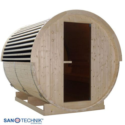 Sanotechnik NYBORG L Außensauna für 6 Personen Sauna Fasssauna 194,2x244,9x194,9 cm