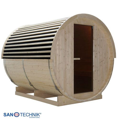 Sanotechnik NYBORG L Außensauna für 6 Personen Sauna Fasssauna 194,2x244,9x194,9 cm