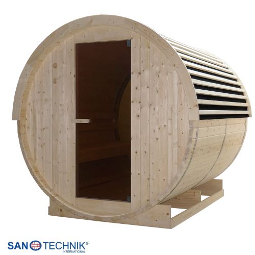 Sanotechnik NYBORG L Außensauna für 6 Personen Sauna Fasssauna 194,2x244,9x194,9 cm
