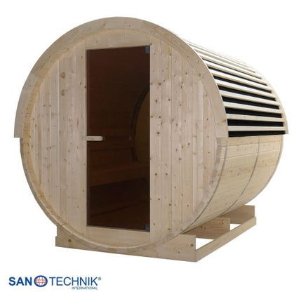 Sanotechnik NYBORG L Außensauna für 6 Personen Sauna Fasssauna 194,2x244,9x194,9 cm