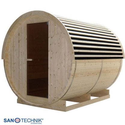 Sanotechnik NYBORG L Außensauna für 6 Personen Sauna Fasssauna 194,2x244,9x194,9 cm