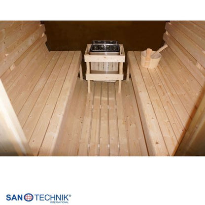 Sanotechnik NYBORG L Außensauna für 6 Personen Sauna Fasssauna 194,2x244,9x194,9 cm