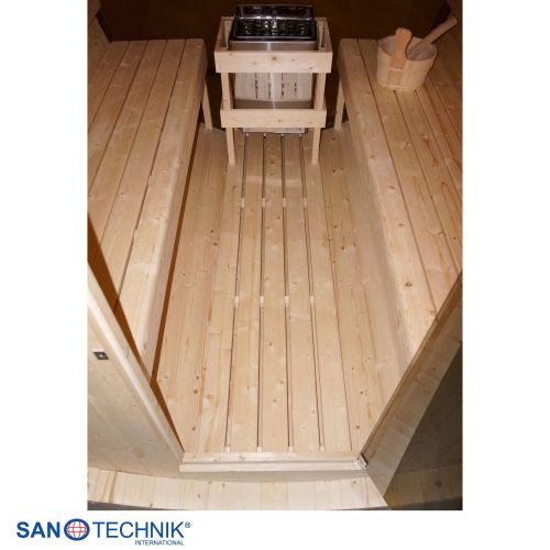 Sanotechnik NYBORG L Außensauna für 6 Personen Sauna Fasssauna 194,2x244,9x194,9 cm