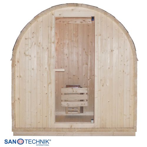 Sanotechnik ISLAND L Außensauna Fasssauna Sauna für 2 Personen 189x120x200 cm
