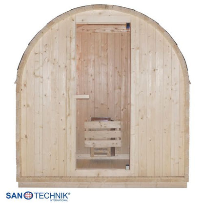 Sanotechnik ISLAND L Außensauna Fasssauna Sauna für 2 Personen 189x120x200 cm