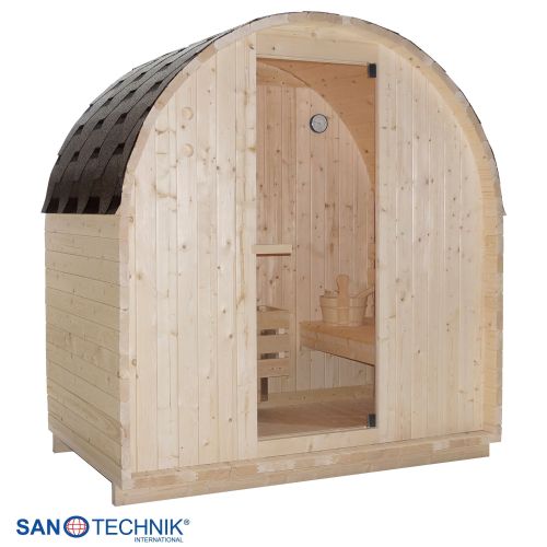Sanotechnik ISLAND L Außensauna Fasssauna Sauna für 2 Personen 189x120x200 cm