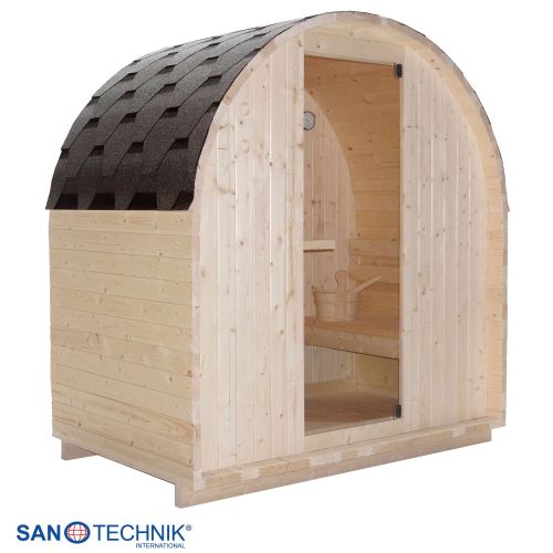 Sanotechnik ISLAND L Außensauna Fasssauna Sauna für 2 Personen 189x120x200 cm