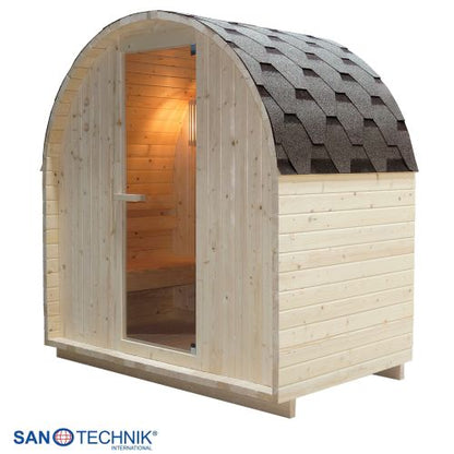 Sanotechnik ISLAND L Außensauna Fasssauna Sauna für 2 Personen 189x120x200 cm