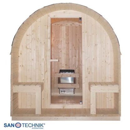 Sanotechnik ISLAND XL Außensauna für 4 Personen Sauna Fasssauna 189x220x200 cm