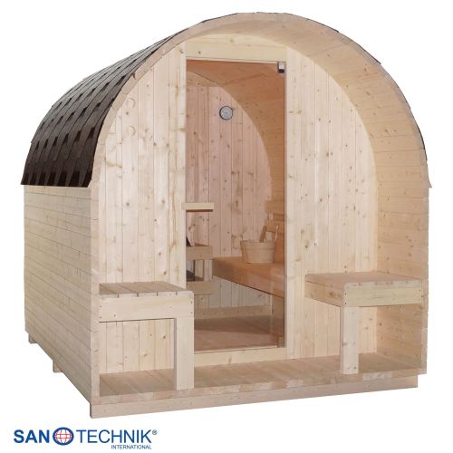 Sanotechnik ISLAND XL Außensauna für 4 Personen Sauna Fasssauna 189x220x200 cm