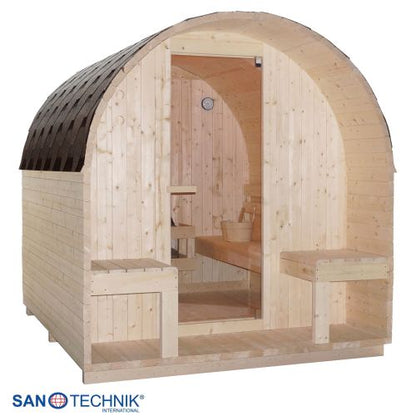 Sanotechnik ISLAND XL Außensauna für 4 Personen Sauna Fasssauna 189x220x200 cm