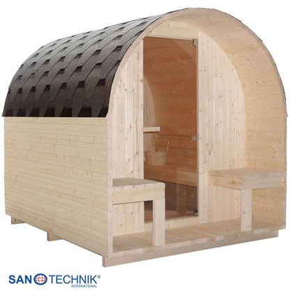 Sanotechnik ISLAND XL Außensauna für 4 Personen Sauna Fasssauna 189x220x200 cm