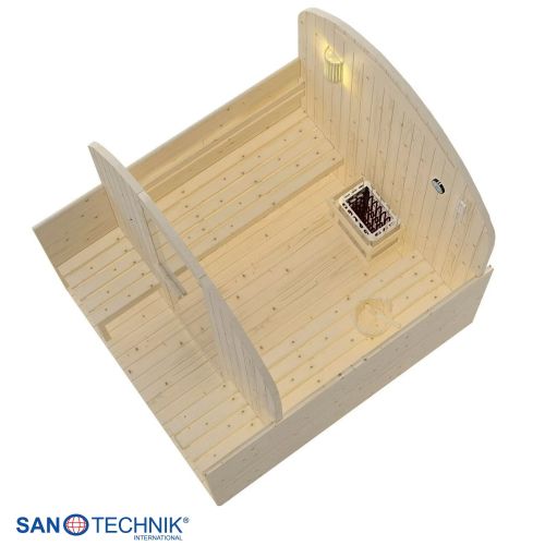 Sanotechnik ISLAND XL Außensauna für 4 Personen Sauna Fasssauna 189x220x200 cm
