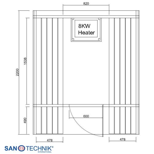 Sanotechnik ISLAND XL Außensauna für 4 Personen Sauna Fasssauna 189x220x200 cm