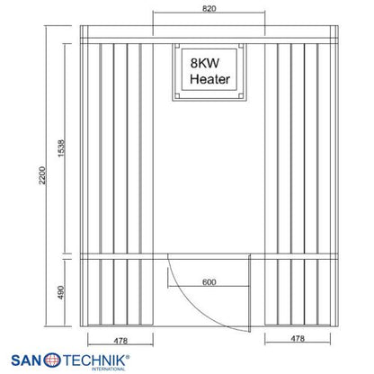 Sanotechnik ISLAND XL Außensauna für 4 Personen Sauna Fasssauna 189x220x200 cm
