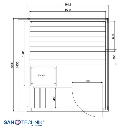Sanotechnik NORA M Außensauna für 2-3 Personen Sauna 161,2x183,6x220 cm