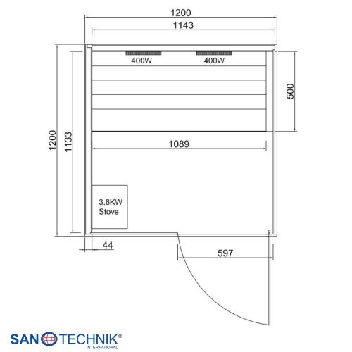 Sanotechnik GLACIER M Sauna + Infrarotkabine für 2 Personen 120x120x200 cm