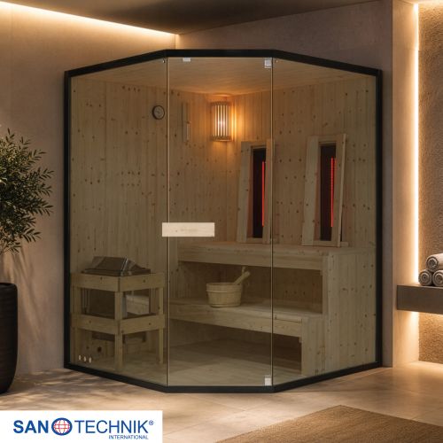 Sanotechnik GLACIER XL Sauna + Infrarotkabine für 2-3 Personen 150x150x200 cm