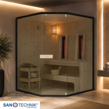 Sanotechnik GLACIER XL Sauna + Infrarotkabine für 2-3 Personen 150x150x200 cm