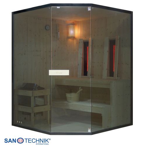 Sanotechnik GLACIER XL Sauna + Infrarotkabine für 2-3 Personen 150x150x200 cm