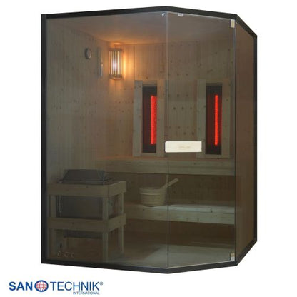 Sanotechnik GLACIER XL Sauna + Infrarotkabine für 2-3 Personen 150x150x200 cm