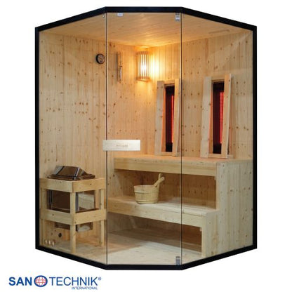 Sanotechnik GLACIER XL Sauna + Infrarotkabine für 2-3 Personen 150x150x200 cm