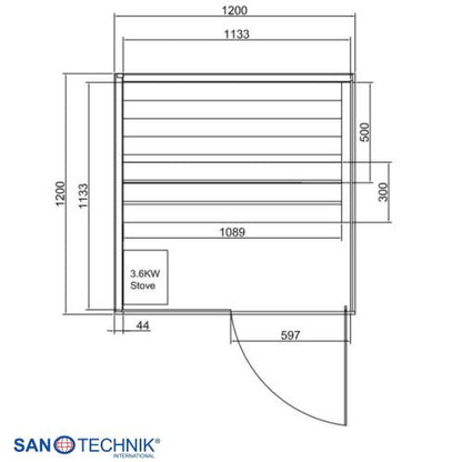 Sanotechnik FALUN M Sauna für 2 Personen 120x120x200 cm