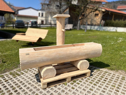 Holzbrunnen ,,Fellhorn" Lärche Holztrog flach | diverse Größen & Optionen
