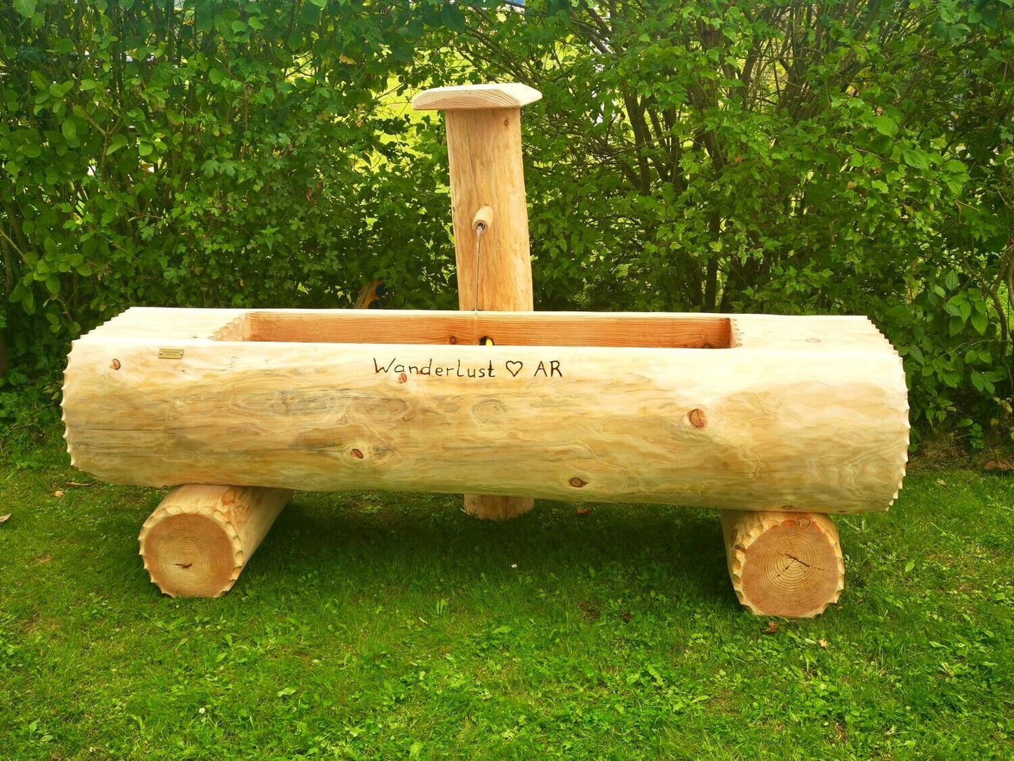 Holzbrunnen ,,Fellhorn" Lärche Holztrog flach | diverse Größen & Optionen