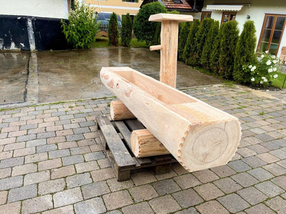 Holzbrunnen ,,Fellhorn" Lärche Holztrog flach | diverse Größen & Optionen