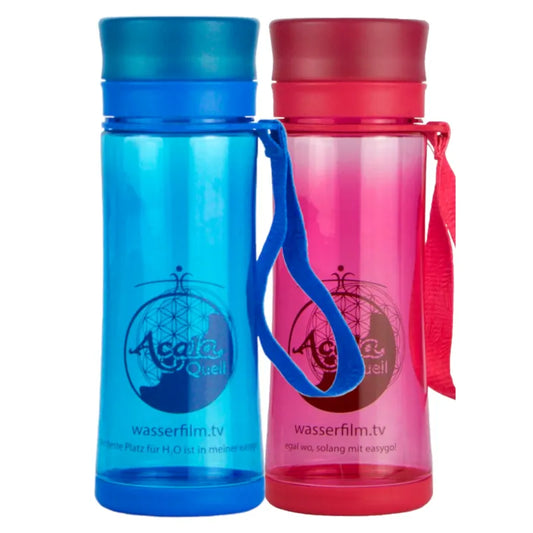 AcalaQuell® EasyGo Trinkflasche aus Tritan | 0,5 Liter | blau oder pink | diverse Sets