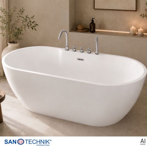 Sanotechnik Badewanne BW ARUBA freisteh. 170x75x58cm