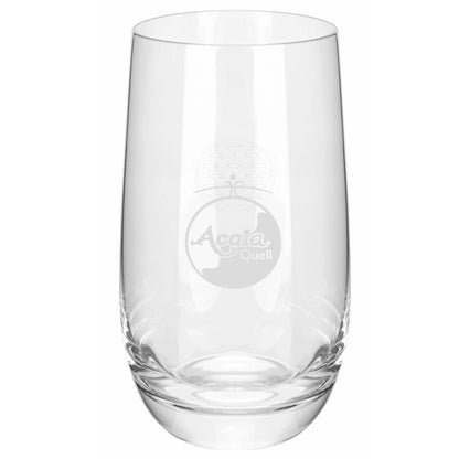 AcalaQuell® Glas Valentin 350 ml mit Gravur Blume des Lebens