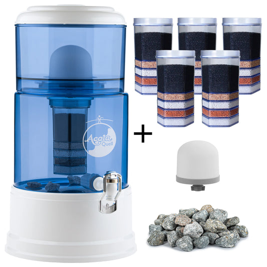 AcalaQuell® Grande blau | weiß | Glastank 10 Liter | verschiedene Optionen | Einsteigerset groß